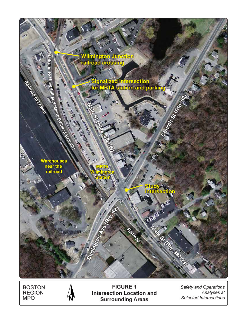 Figure 1 shows the intersection location and surrounding areas. 